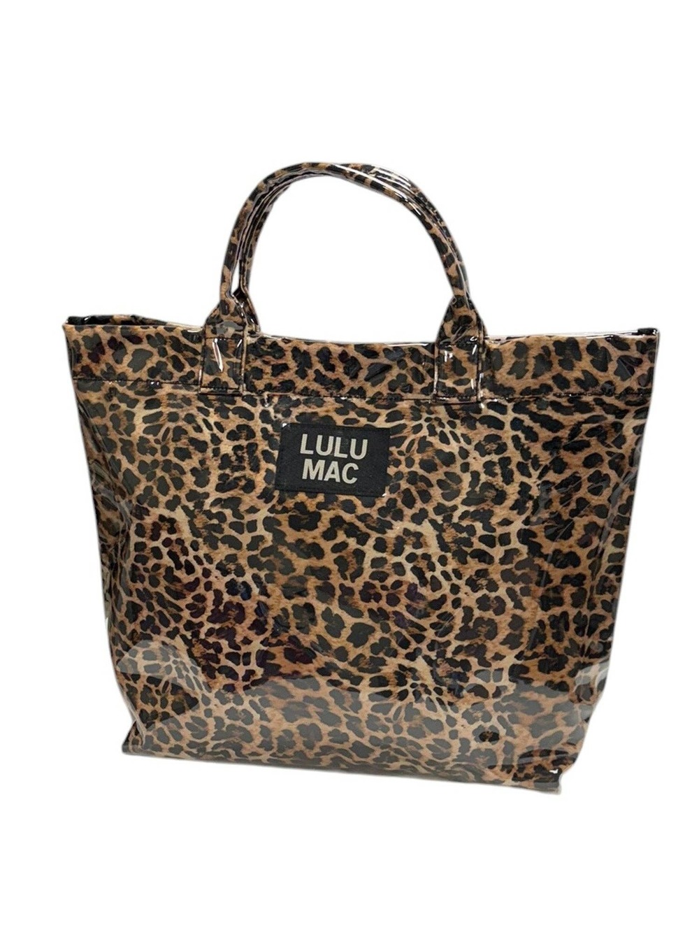 Lulu Mac Leopard Print Vinyl Tote Bag